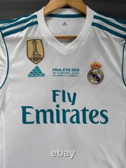 REAL MADRID 2017/2018 HOME UCL FOOTBALL authentic JERSEY #7 RONALDO SIZE S