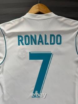 REAL MADRID 2017/2018 HOME UCL FOOTBALL authentic JERSEY #7 RONALDO SIZE S