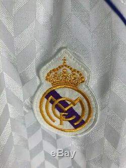 REAL MADRID 86/87 L/S Home Football Shirt (S/M) Soccer Jersey Hummel