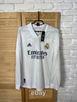 REAL MADRID AUTHENTIC LONG SLEEVE HOME FOOTBALL SHIRT 2020 2021 ADIDAS MEN sz L