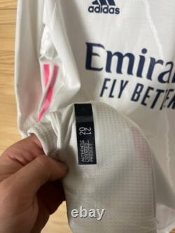 REAL MADRID AUTHENTIC LONG SLEEVE HOME FOOTBALL SHIRT 2020 2021 ADIDAS MEN sz L