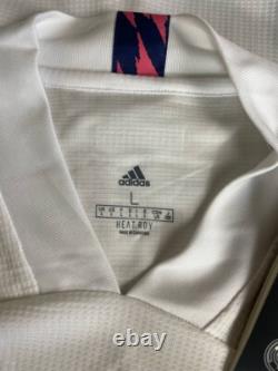 REAL MADRID AUTHENTIC LONG SLEEVE HOME FOOTBALL SHIRT 2020 2021 ADIDAS MEN sz L