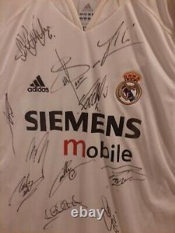 REAL MADRID DREAM TEAM SIGNED JERSEY Signature from ZIDAN+RONALDO+KAKA+RAMOS+BEN