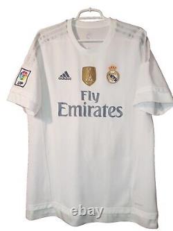 REAL MADRID FC 2015/16 HOME SOCCER WHITE JERSEY adidas S12652 RONALDO #7 Size L