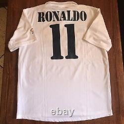 REAL MADRID FOOTBALL SHIRT 2002-2003 Ronaldo #11 Centenary JERSEY CAMISETA sz L
