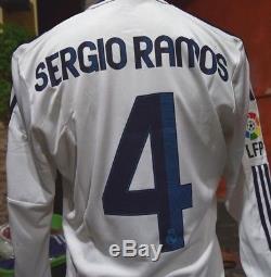 REAL MADRID Home LS 2012-2013 Sz M, #4 SERGIO RAMOS, Big LFP, MDT Final