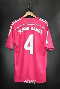 REAL MADRID SERGIO RAMOS 2014-2015 ORIGINAL AWAY JERSEY Size L (EXCELLENT)