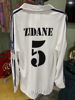 REAL MADRID ZIDANE 2002 JERSEY Size XXL LONG SLEEVE