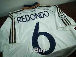 REAL MADRID home 1998/00 shirt REDONDO #6 Argentina-AC Milan-Jersey (M)