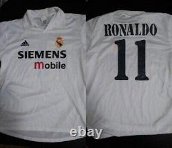 RONALDO #11 REAL MADRID 2002/2003 HOME Jersey Centenary WHITE Camiseta Shirt