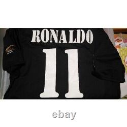 RONALDO #11 REAL MADRID 2002/2003 M AWAY Jersey Centenary Black Camiseta Shirt
