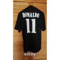 RONALDO #11 REAL MADRID 2002/2003 M AWAY Jersey Centenary Black Camiseta Shirt