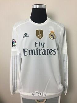 RONALDO #7 BNWT Real Madrid Long Sleeve Home Football Shirt Jersey 2015/16 (L)