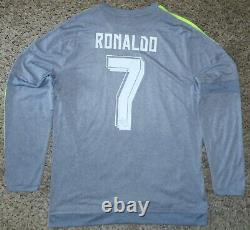 RONALDO #7 REAL MADRID SPAIN Official Away Soccer Jersey XL 2015-2016