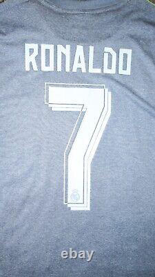 RONALDO #7 REAL MADRID SPAIN Official Away Soccer Jersey XL 2015-2016