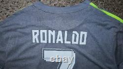 RONALDO #7 REAL MADRID SPAIN Official Away Soccer Jersey XL 2015-2016