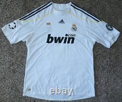 RONALDO #9 REAL MADRID CF Official Player Home Soccer Jersey XL 2009/10 CR9 UCL