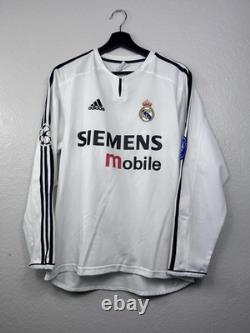 RONALDO 9 Real Madrid 03/04 Home Jersey S Long Sleeve CL Patch adidas