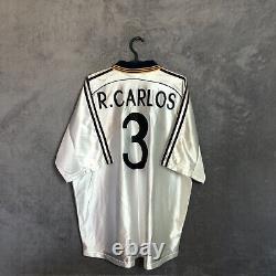 R. Carlos Real Madrid Jersey Home football shirt 1998 2000 Adidas Mens Size XL