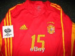 Ramos Spain MATCH WORN WC QUALIFIER 2006 Jersey Real Madrid Shirt Camiseta L