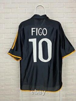 Rare Real Madrid 1999 2000 2001 Adidas #10 Figo Soccer Jersey Football Size L
