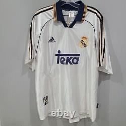 Rare Vintage 1999 Adidas Real Madrid Home Figo 10 Soccer Football Jersey Mens L