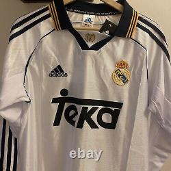 Raul 1999-00 Real Madrid Adidas Home jersey L long sleeve #7 withtags
