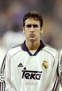Raul 1999-00 Real Madrid Adidas Home jersey L long sleeve #7 withtags