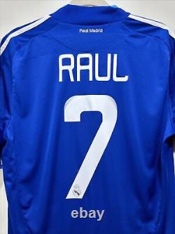 Raúl #7 Mens MEDIUM El Angel De Madrid Real Madrid Away Vintage Jersey