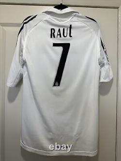 Raul #7 Mens MEDIUM Real Madrid Home Jersey La Liga Vintage