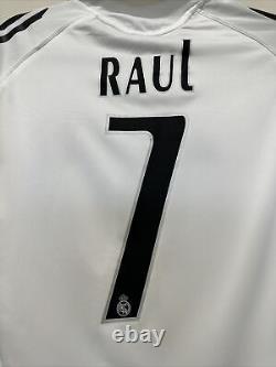 Raul #7 Mens MEDIUM Real Madrid Home Jersey La Liga Vintage