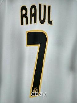 Raul Real Madrid jersey large 2004 2005 home shirt Adidas football soccer white