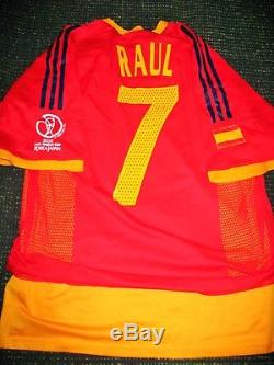 Raul Spain Player Issue 2002 WC Jersey Camiseta Real Madrid Shirt Trikot L