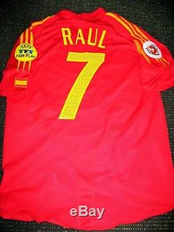 Raul Spain Player Issue 2004 EURO Jersey Camiseta Real Madrid Shirt Trikot L
