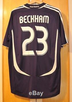 Real Madrid 06-07 Beckham 23 Away Shirt Galaxy Jersey Manchester United size L