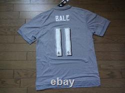 Real Madrid #11 Bale 100% Original Jersey Shirt 2015/16 Away M with Tags