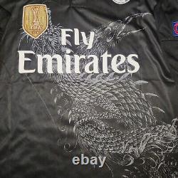 Real Madrid 14/15 UCL Ronaldo #7 Long Sleeve Soccer Jersey Adidas Black Dragon L