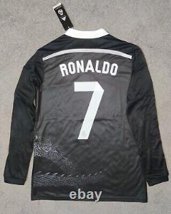 Real Madrid 14/15 UCL Ronaldo#7 Long Sleeve Soccer Jersey Adidas Black Dragon M