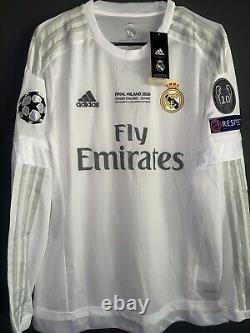 Real Madrid 15/16 Ronaldo #7 Long Sleeve Champions League Final Jersey Men Large