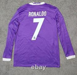 Real Madrid 16/17 Ronaldo #7 UCL Final Away 2017 Purple Jersey Soccer Adidas L
