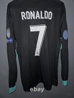 Real Madrid 17/18 Away Long Sleeve Jersey Ronaldo #7 Size XL