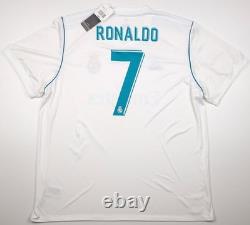 Real Madrid 17/18 Home Ronaldo Adidas Climacool Soccer Jersey Men's XXL AZ8059