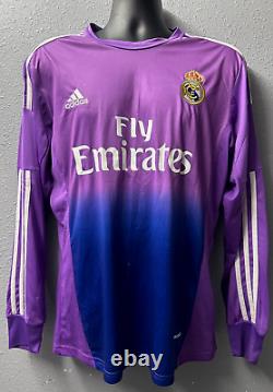 Real Madrid #1 Iker Casillas GK Adidas Soccer Jersey Men's SZ L Purple Used