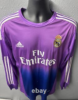 Real Madrid #1 Iker Casillas GK Adidas Soccer Jersey Men's SZ L Purple Used