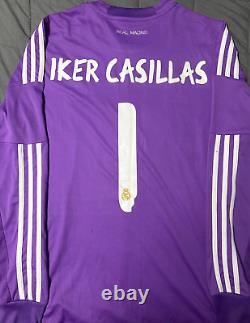 Real Madrid #1 Iker Casillas GK Adidas Soccer Jersey Men's SZ L Purple Used