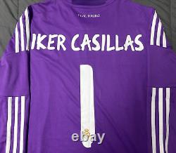 Real Madrid #1 Iker Casillas GK Adidas Soccer Jersey Men's SZ L Purple Used