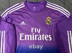 Real Madrid #1 Iker Casillas GK Adidas Soccer Jersey Men's SZ L Purple Used