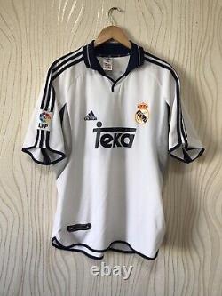 Real Madrid 2000 2001 Home Football Shirt Jersey Adidas Vintage # 10 Figo