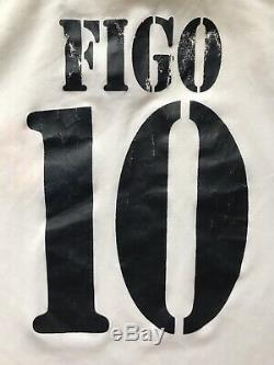 Real Madrid 2000 2001 Home Football Shirt Jersey Adidas Vintage # 10 Figo