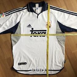 Real Madrid 2000 2001 Home Football Shirt Jersey Adidas Vintage # 10 Figo